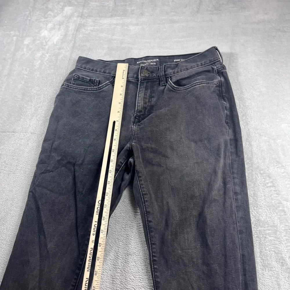 Banana Republic Travel Jean Mens 31x34 Athletic Fit Charcoal Gray Denim Pants